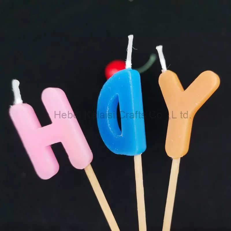 Colorful Dot Decorative Letter Shape "Happy Birthday" Cake Candles