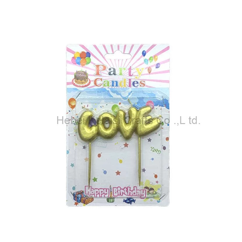 Colour Love Heart English Alphabet Candles