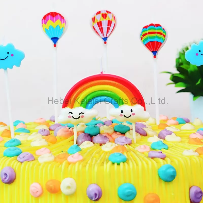 cloud  hot air balloon cartoon birthday children's party candles