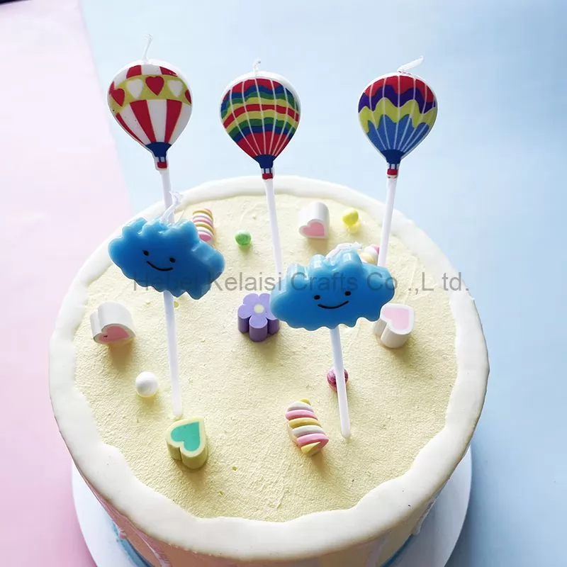 cloud  hot air balloon cartoon birthday children's party candles