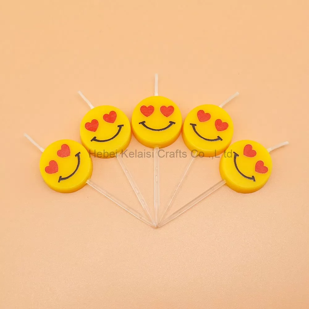 Cartoon Smile Face Handmade Birthday Candles