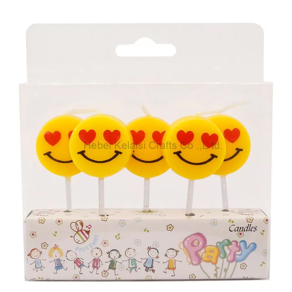 Cartoon Smile Face Handmade Birthday Candles