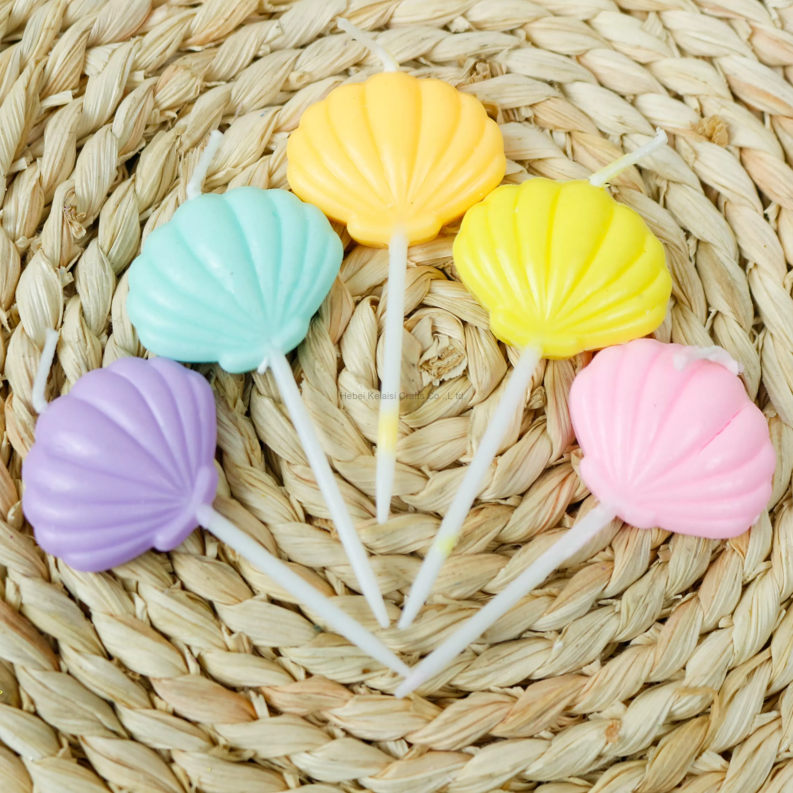 Macaroon color shell childlike cartoon birthday party candle