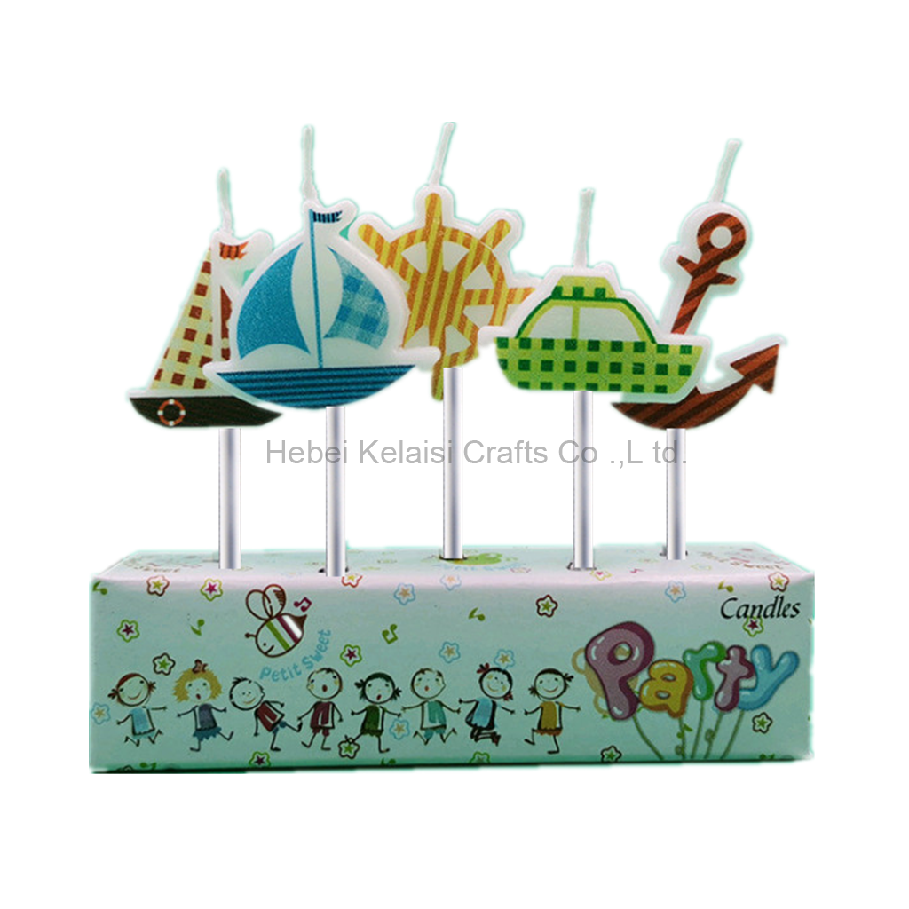 Children's cartoon ship pattern creative candles