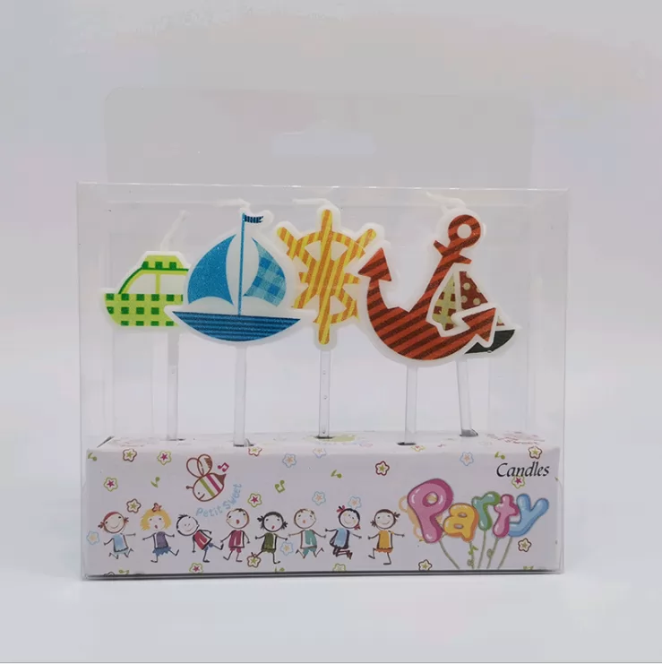 Children's cartoon ship pattern creative candles