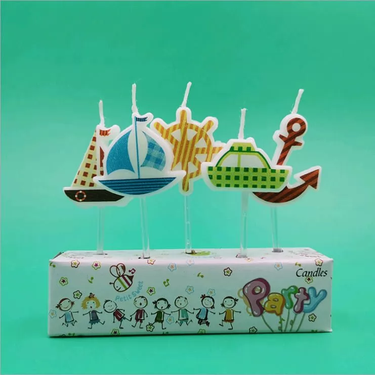 Children's cartoon ship pattern creative candles