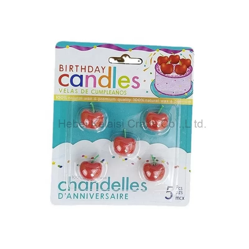 Cherry birthday candle fruit shape cake candle