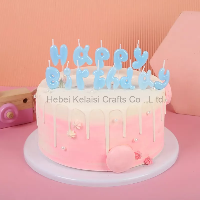 Solid Color Happy Birthday English Letter Birthday Candle