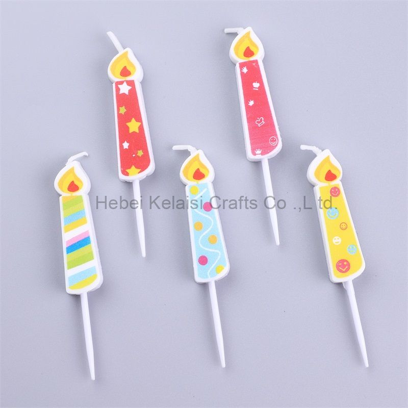 Colored candles shape birthday cake decoration candles