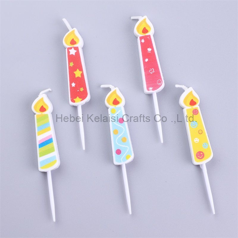 Colored candles shape birthday cake decoration candles