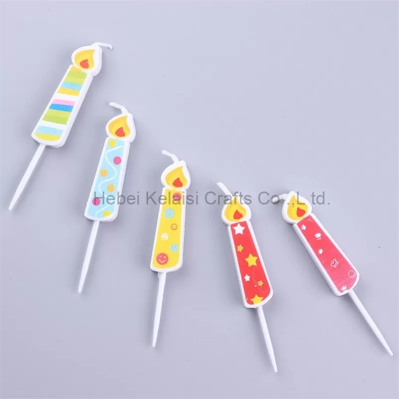 Colored candles shape birthday cake decoration candles
