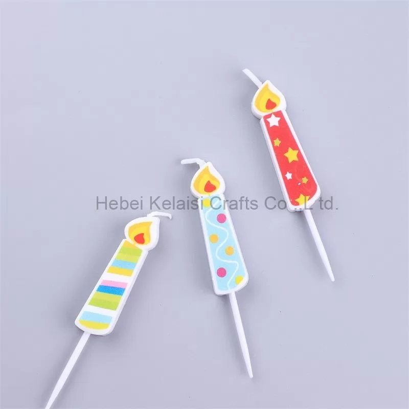 Colored candles shape birthday cake decoration candles