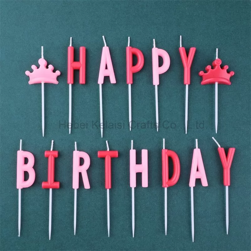 HAPPY BIRTHDAY letter shape cake candles