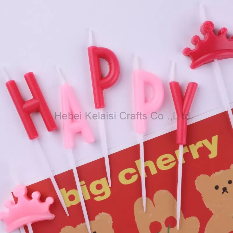 HAPPY BIRTHDAY letter shape cake candles