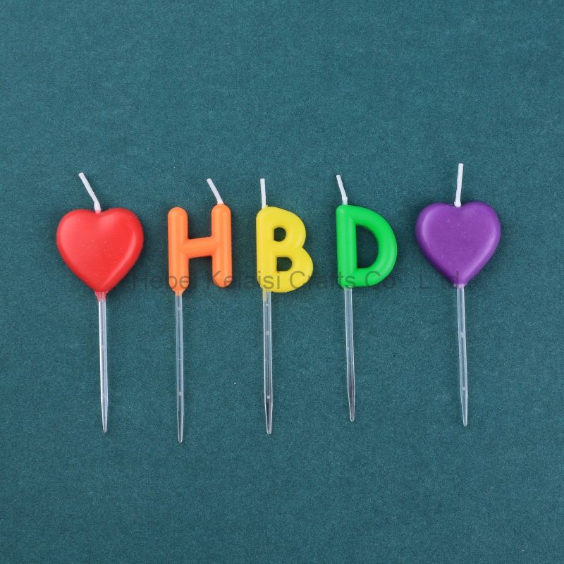 Love Color Happy Birthday initials Cake candles