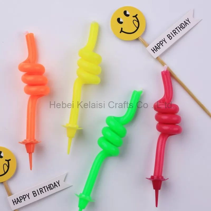 Color fluorescent color spring spiral candles