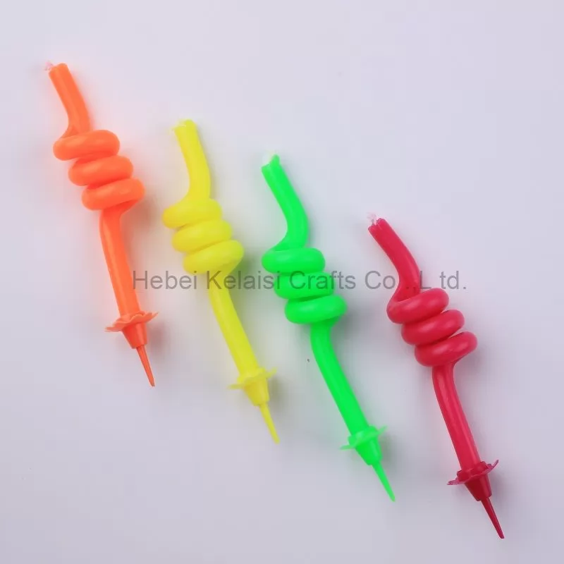 Color fluorescent color spring spiral candles