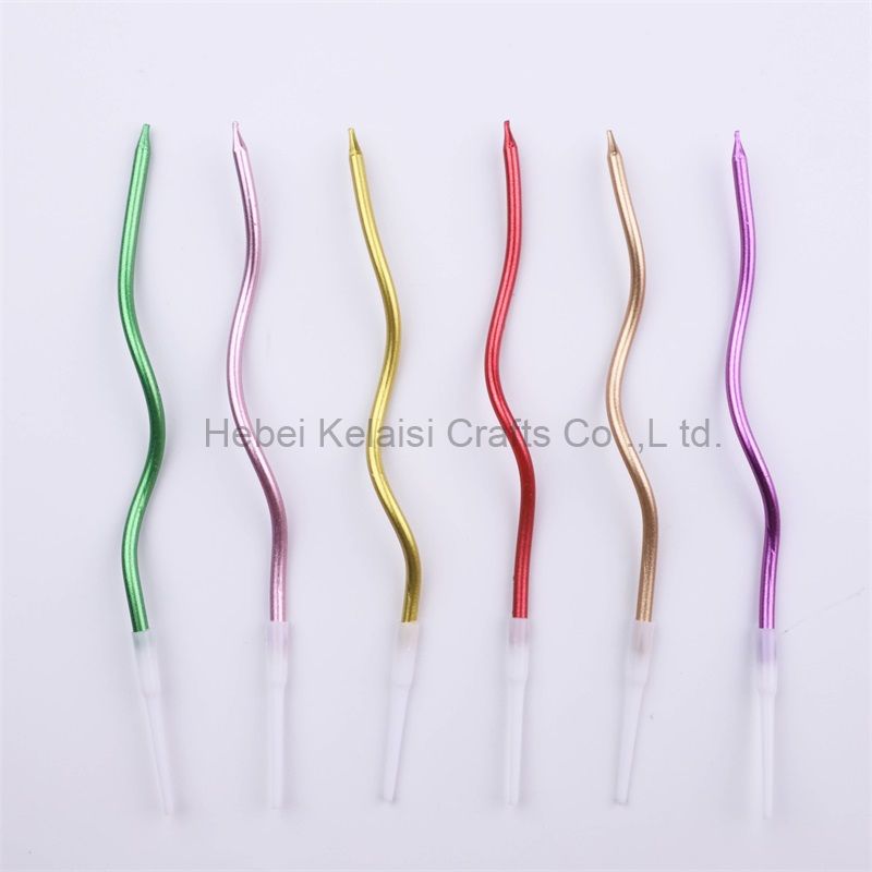 Pearlescent curve spiral birthday candle