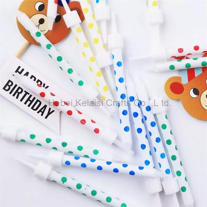 Colorful Printed Wave Dot Mini birthday Cake Candle