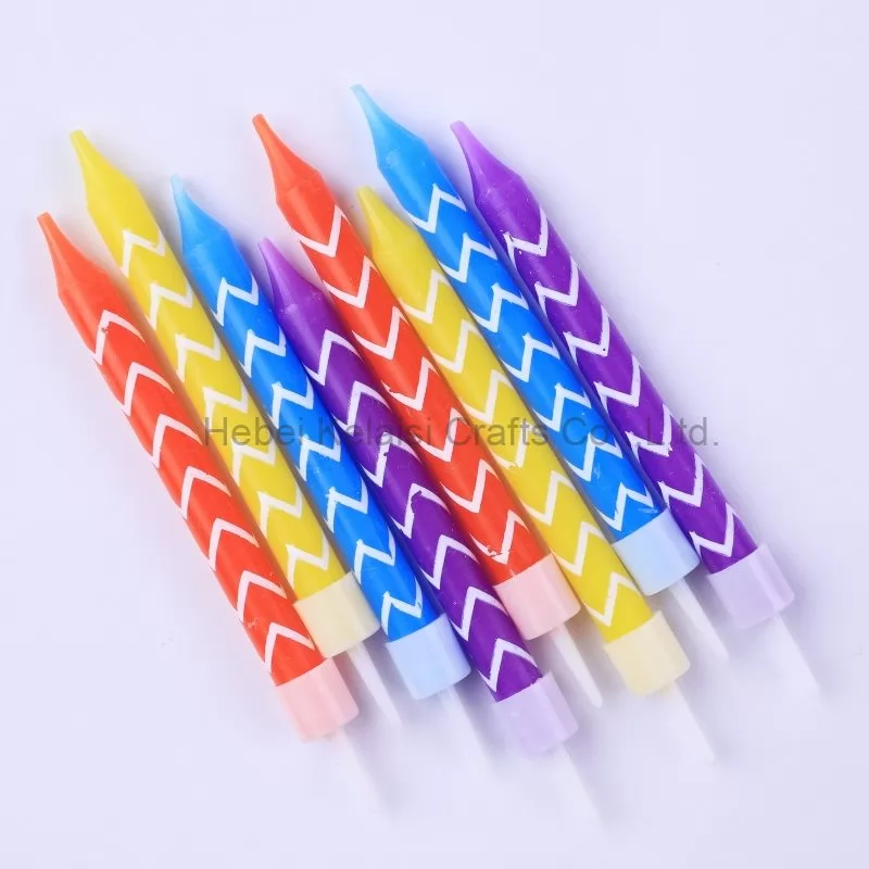 Vintage Colorful Striped Print birthday Cake Candles