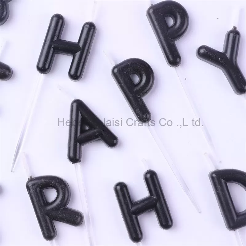 Character Black HAPPY BIRTHDAY candle