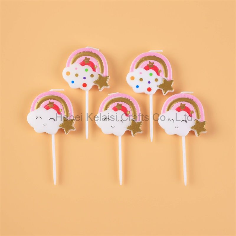 Cute colorful smiley face Cloud birthday cake candle