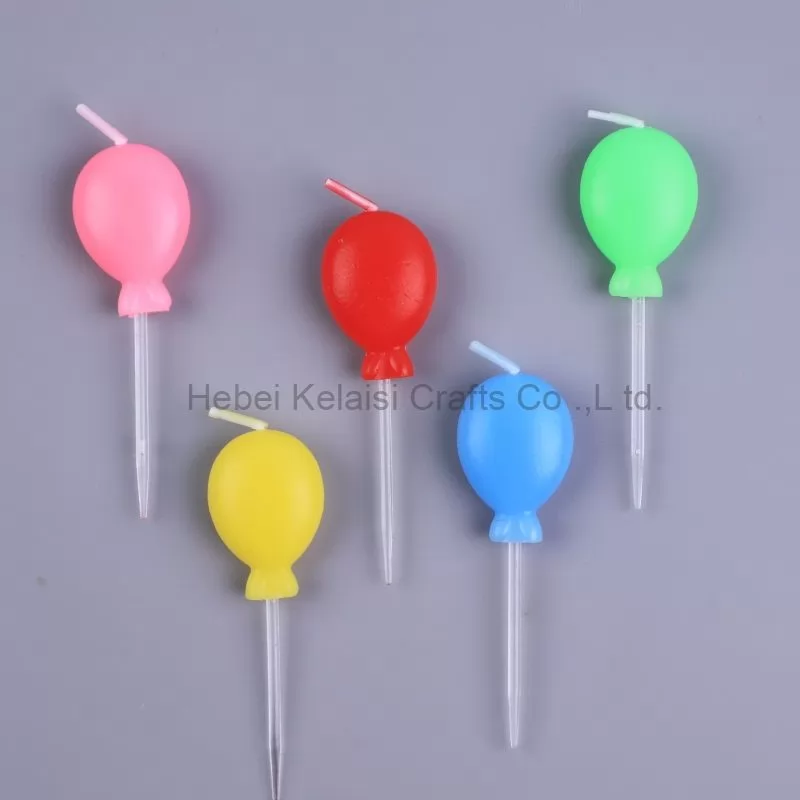 Colorful balloons birthday cake candles