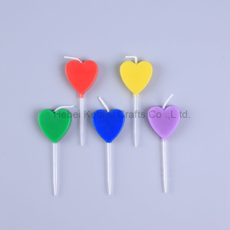 Colorful pink small love Retro mounted birthday cake cartoon candle