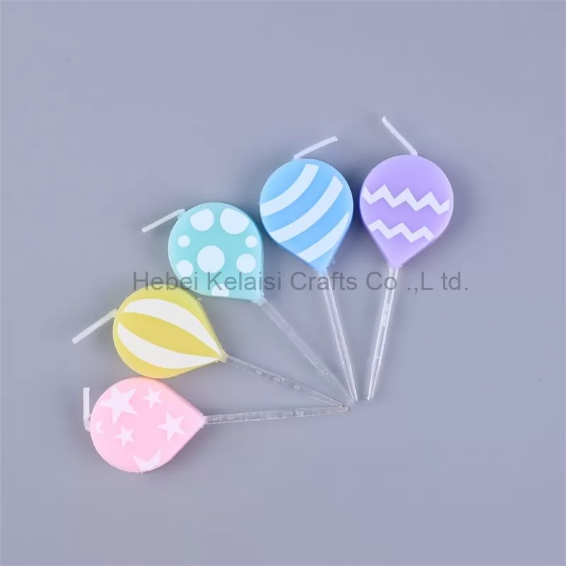 Macaron color printed balloon birthday cake cartoon candle