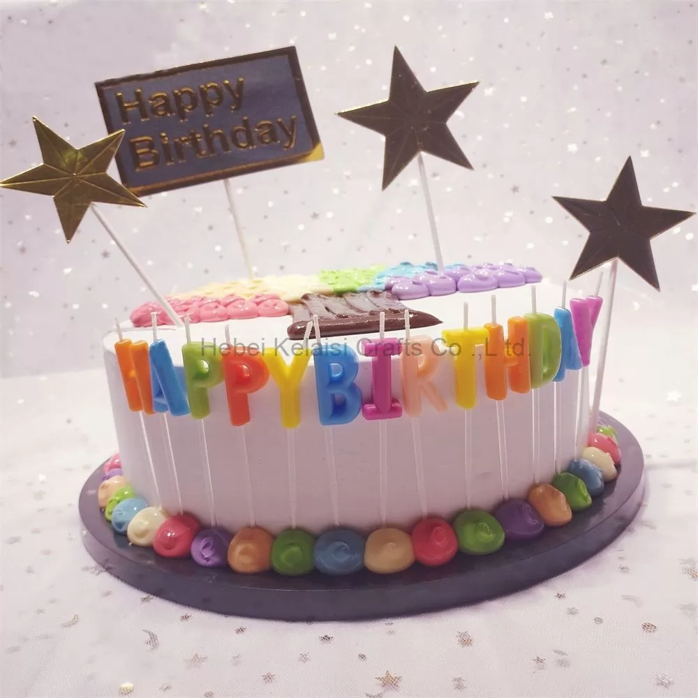 Solid Color Candy Color Birthday Alphabet Cake Decoration Candle