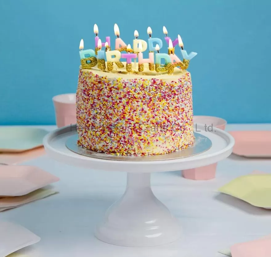 Dipped In Glitter Happy Birthday Letter Shape Candles Cake