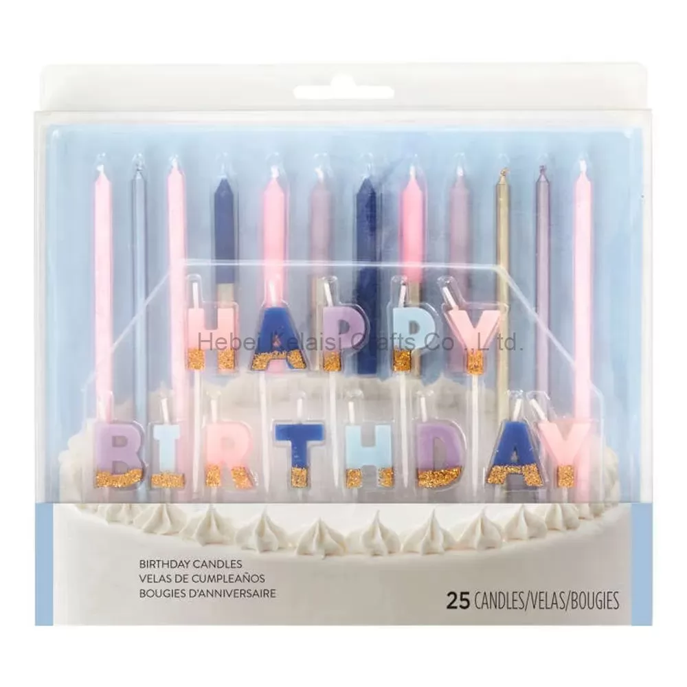 Macaron Color Birthday Letter Threaded Candle Set