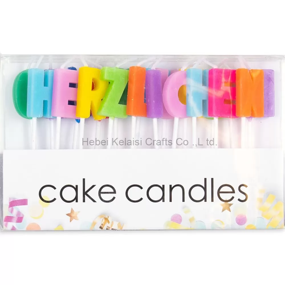 happy birthday letter candles set