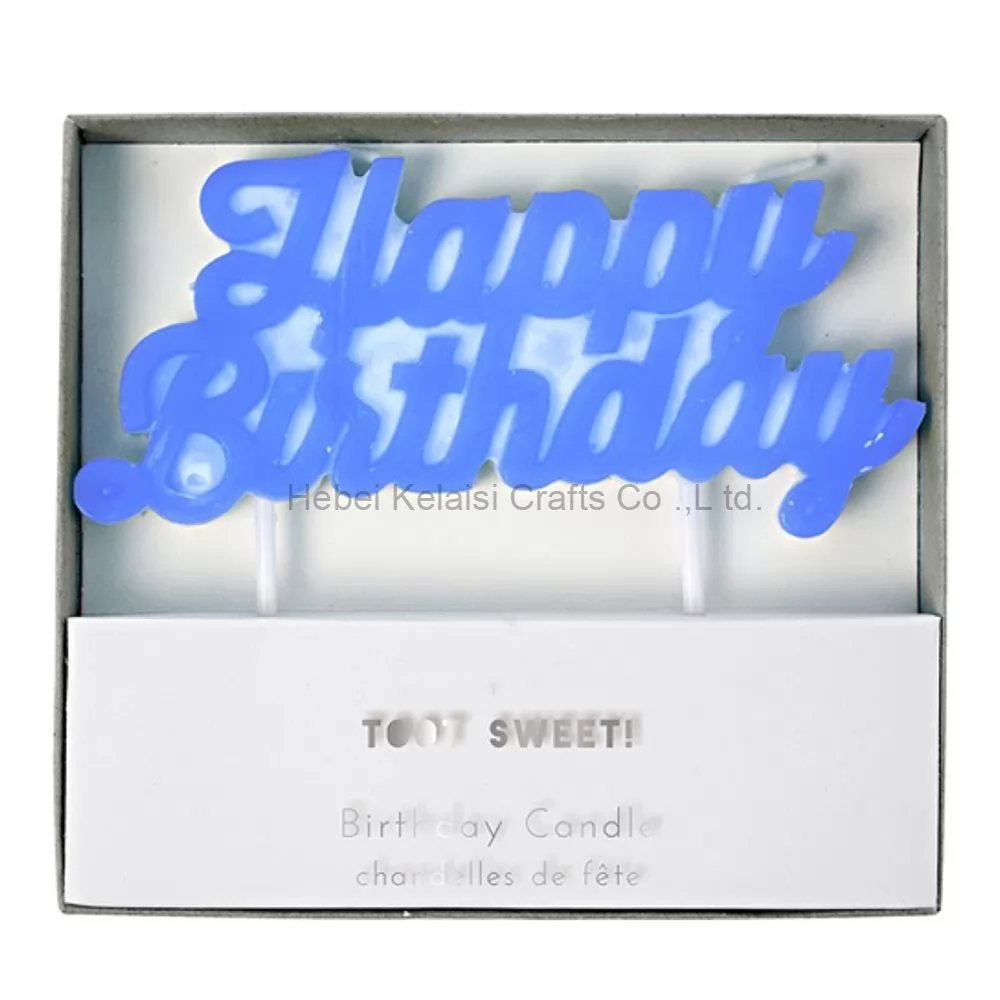 Blue Pink Happy Birthday one-piece letter Candle