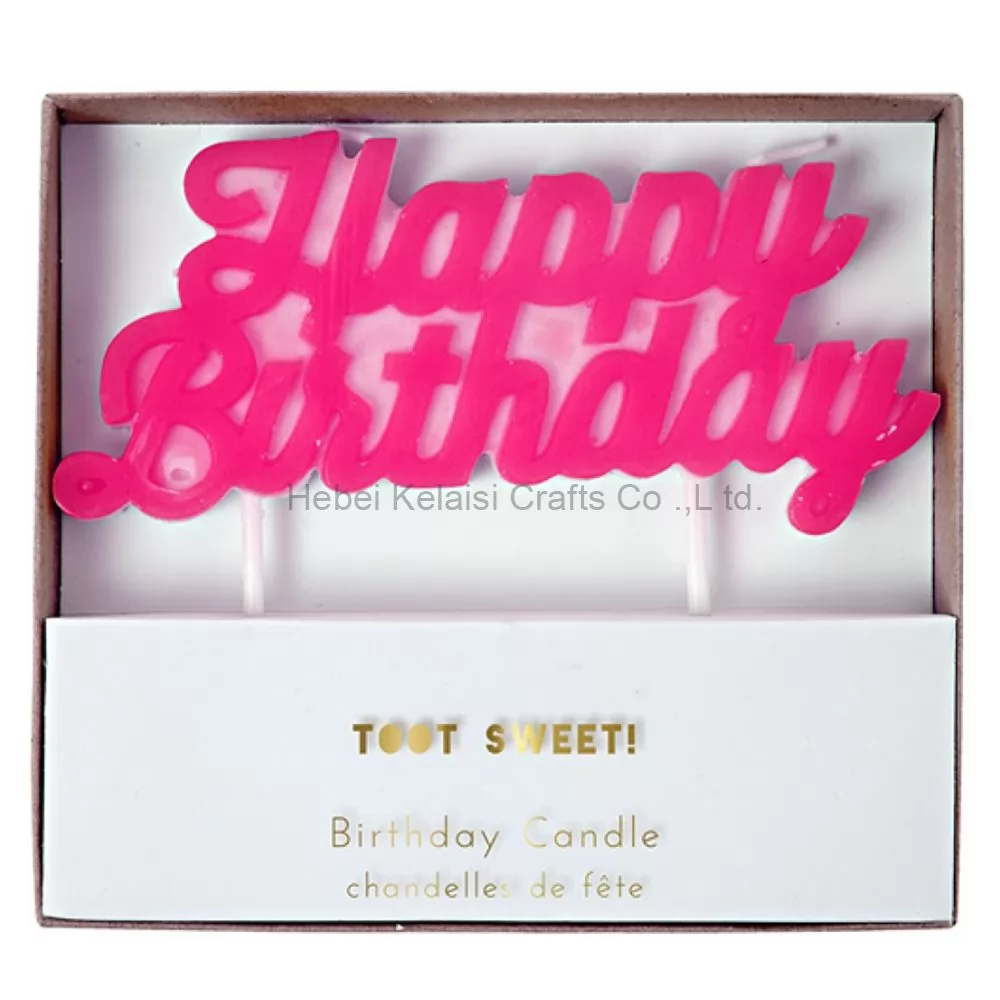 Blue Pink Happy Birthday one-piece letter Candle