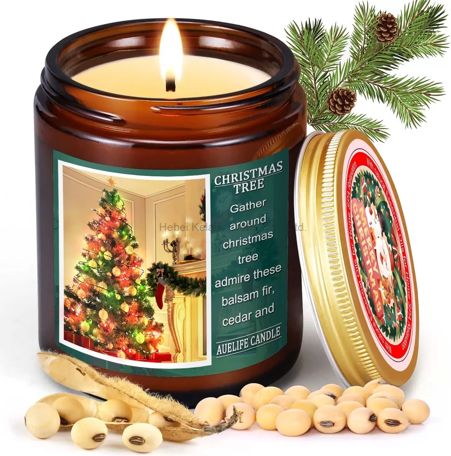 7oz Balsam Fir Cedar Holly and Evergreen Holiday Scented Candles