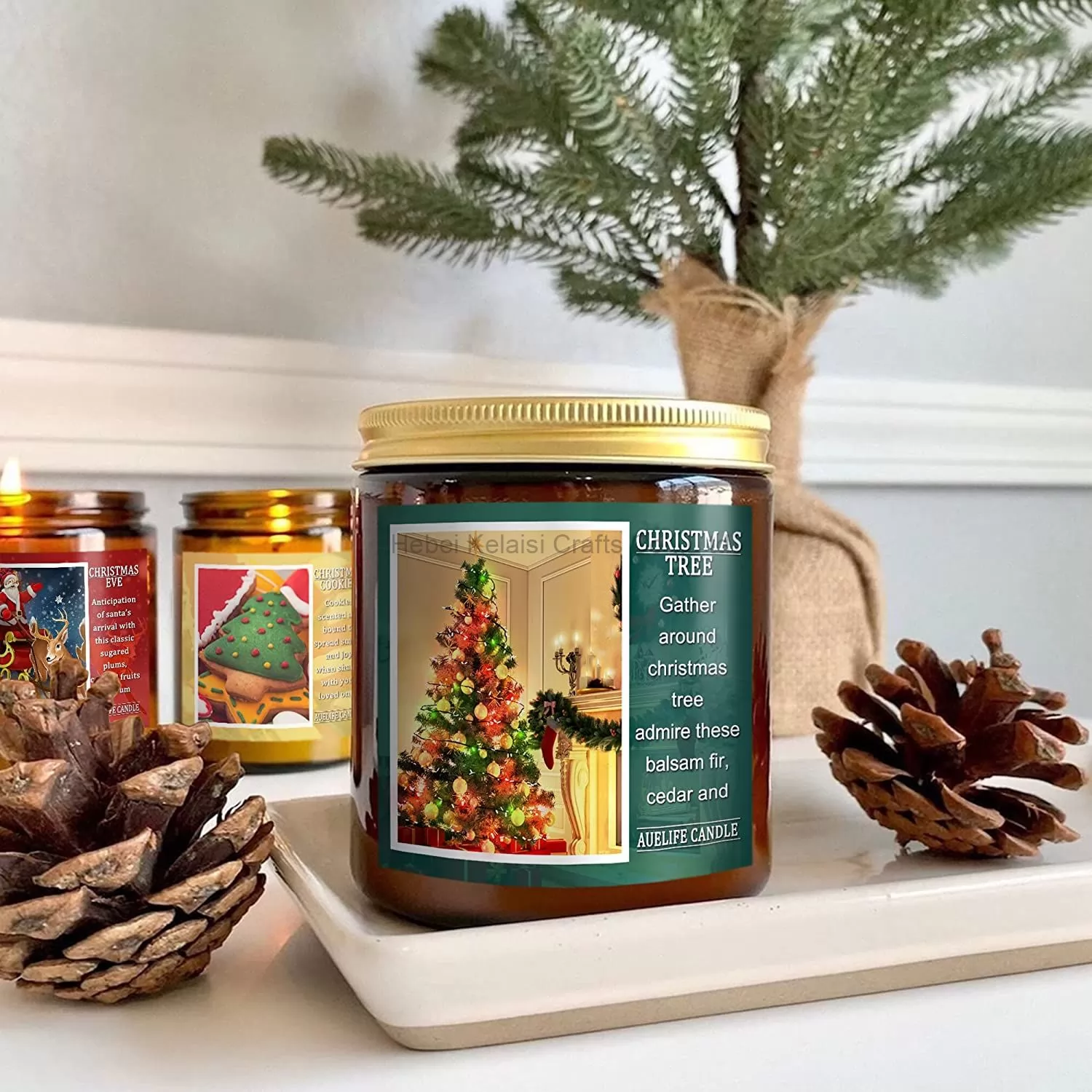 7oz Balsam Fir Cedar Holly and Evergreen Holiday Scented Candles