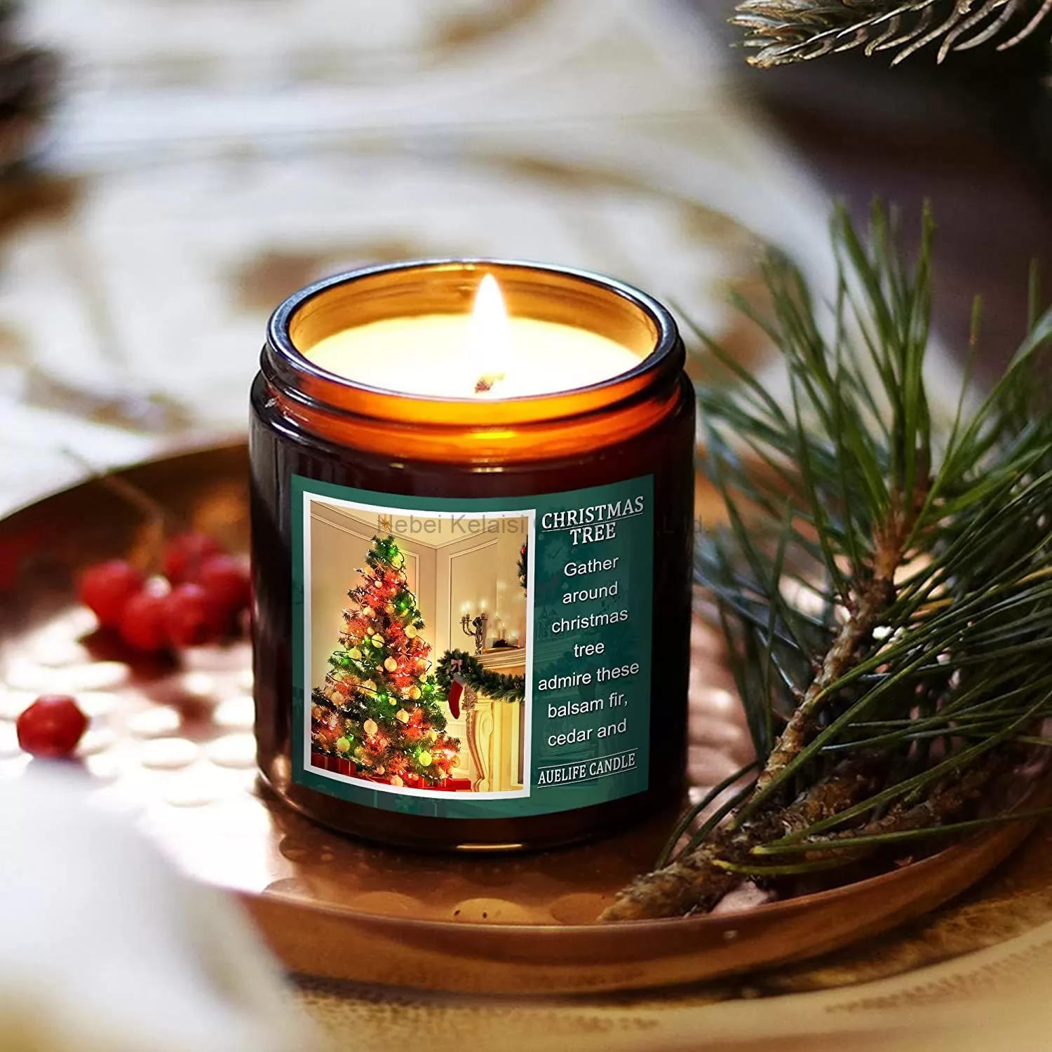 7oz Balsam Fir Cedar Holly and Evergreen Holiday Scented Candles