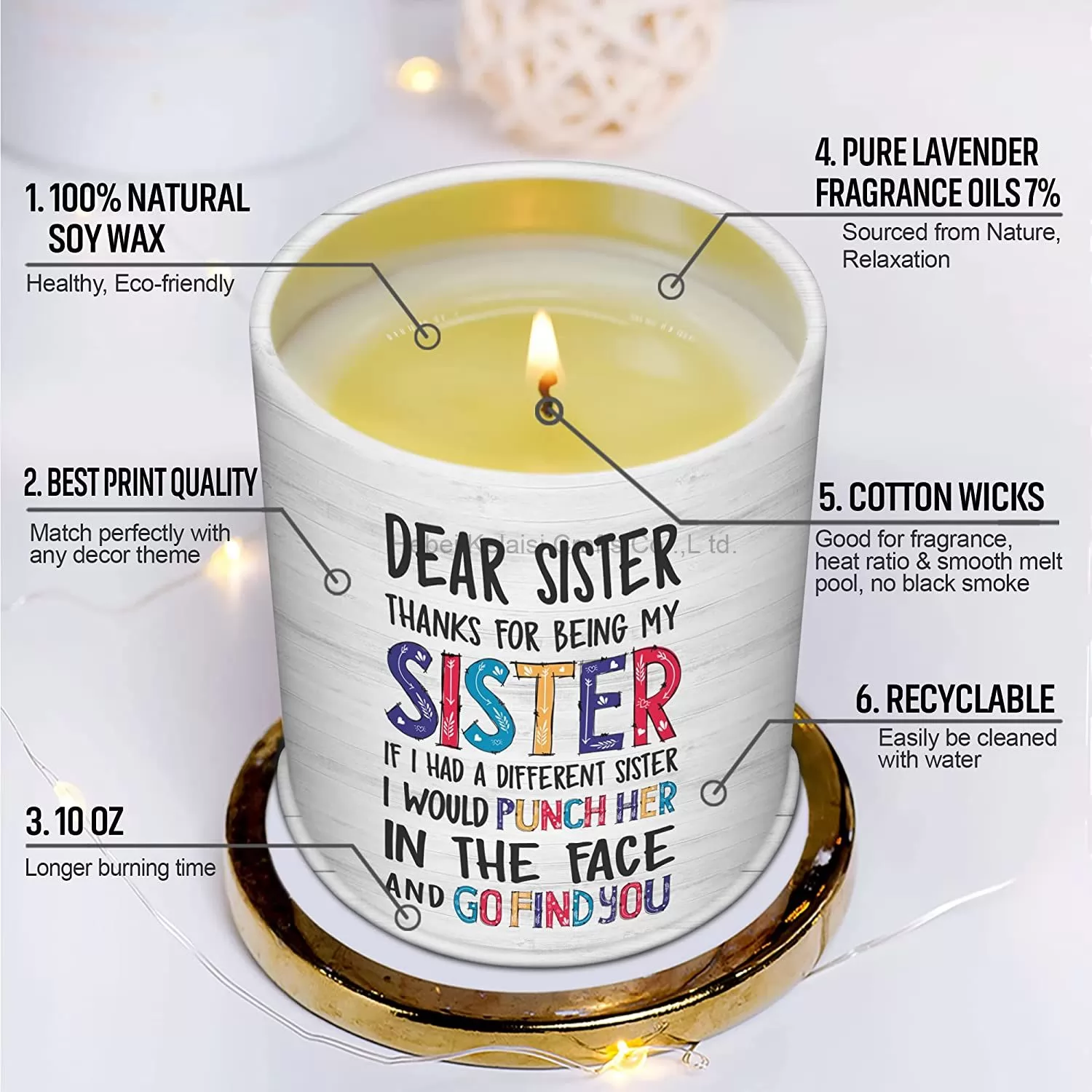 Gift Scented Candle for sister