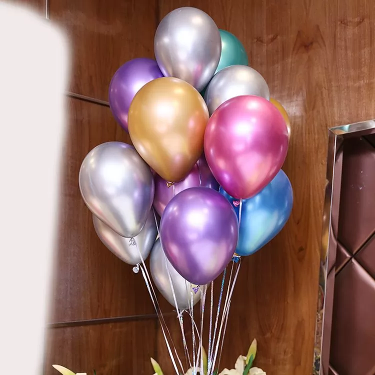 Thickened 12 inch metallic texture latex balloon