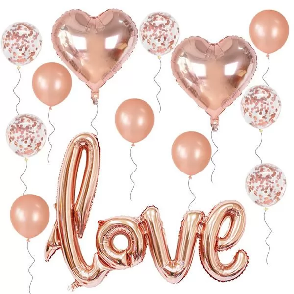 13pcs set Love Heart Foil Balloon Set