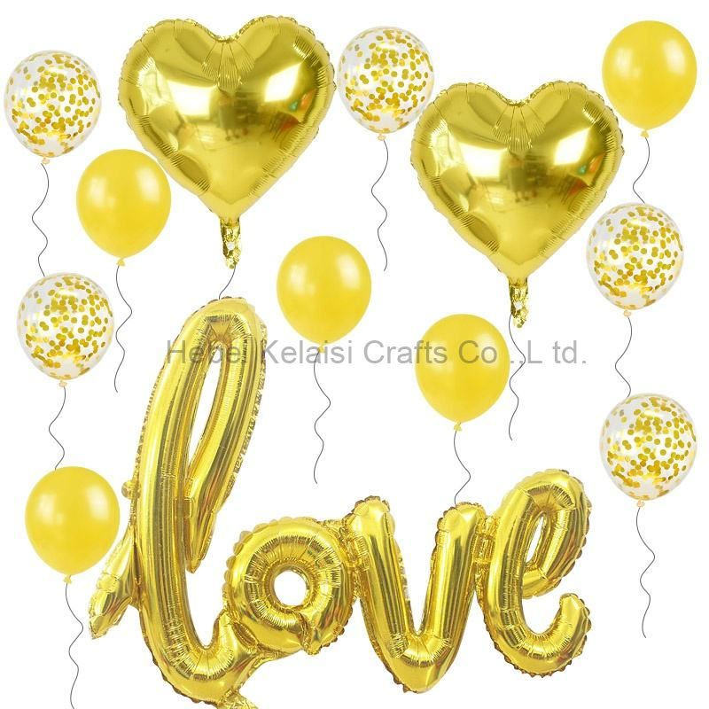 13pcs set Love Heart Foil Balloon Set