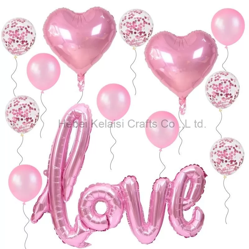 13pcs set Love Heart Foil Balloon Set