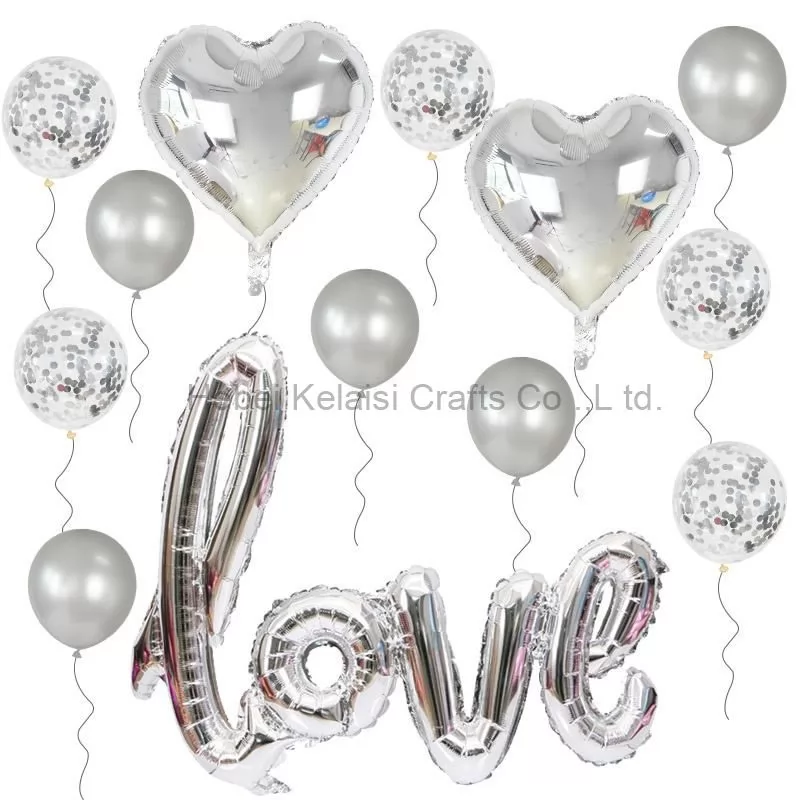 13pcs set Love Heart Foil Balloon Set