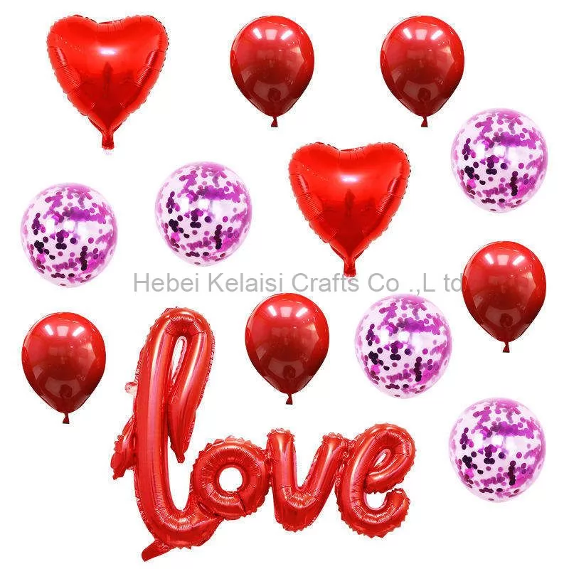 Valentine's Day foil with confetti balloons