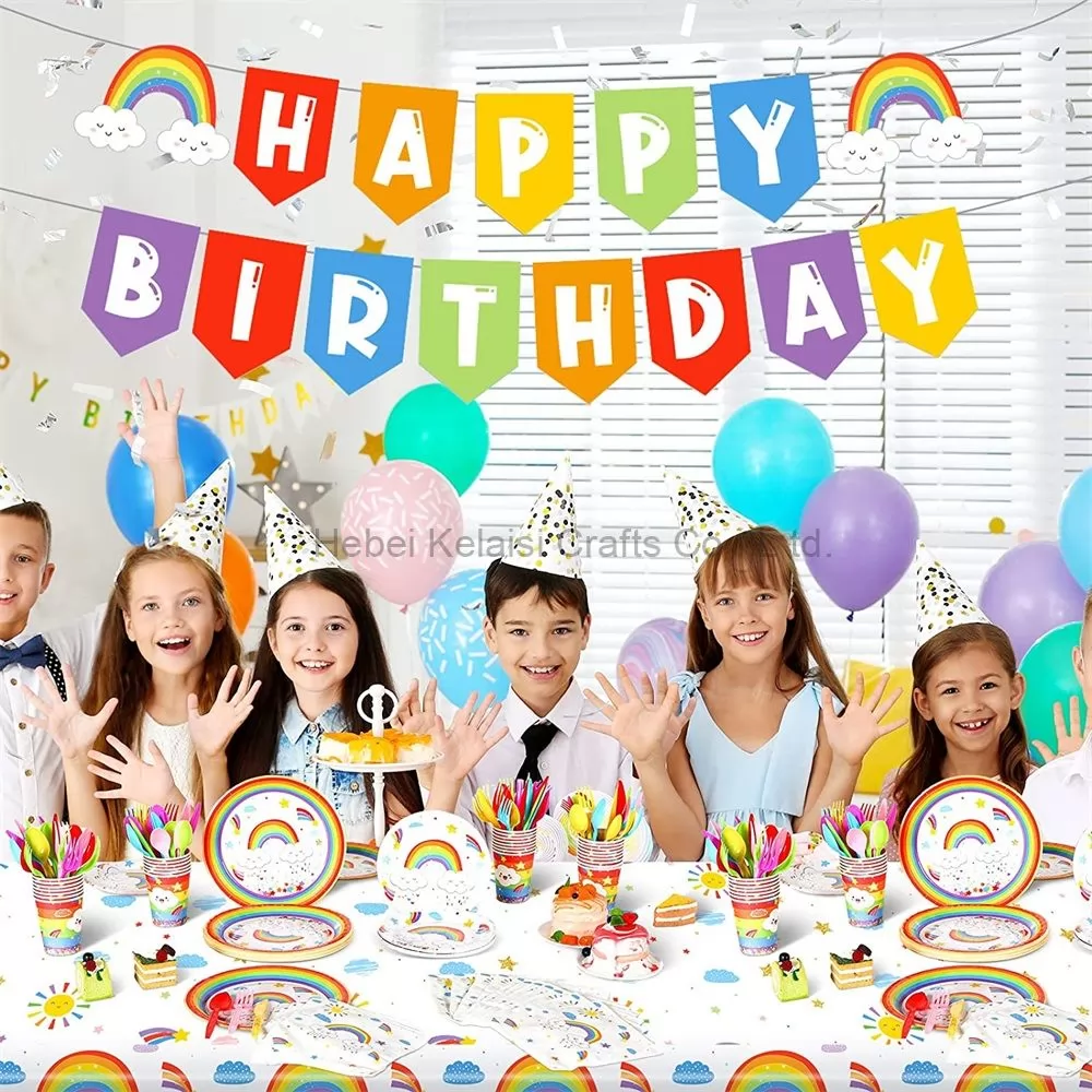 rainbow birthday party supplies happy birthday party set