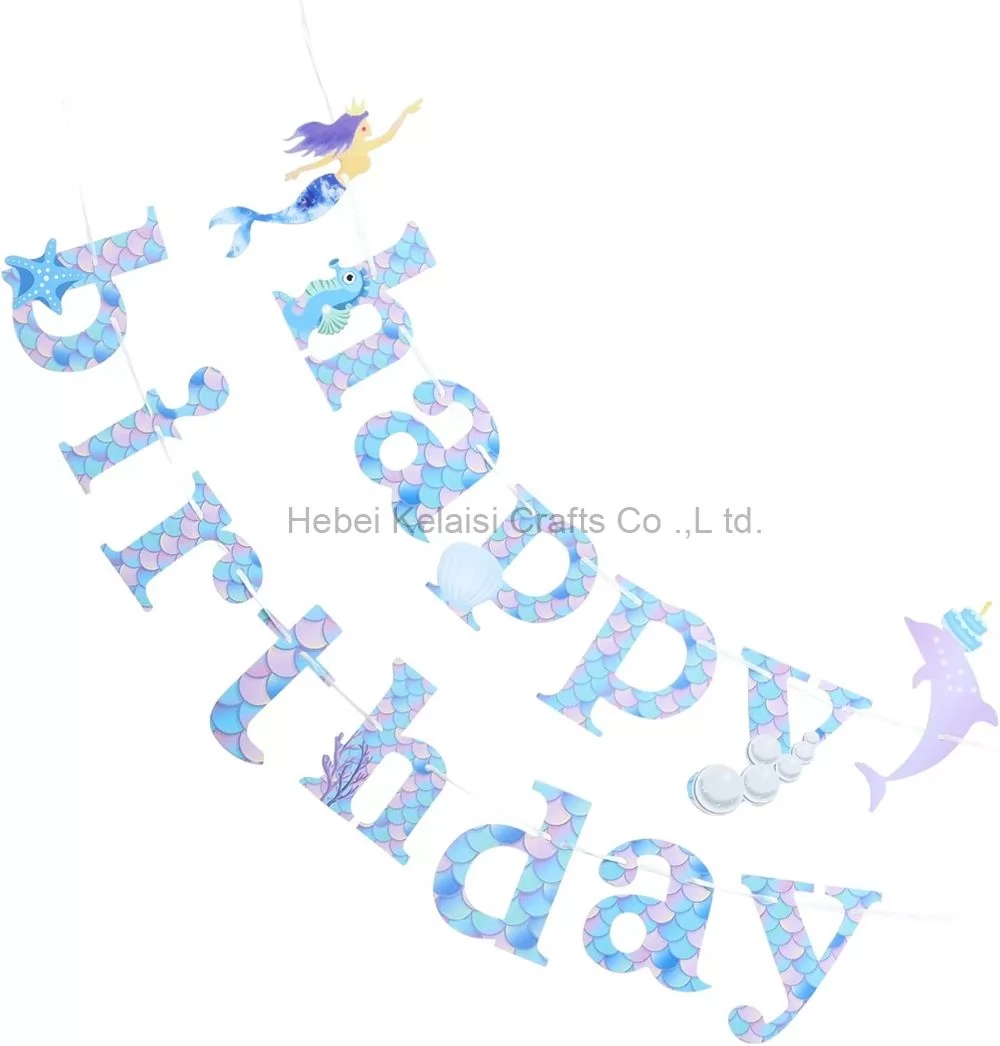 Blue ocean themed party banner decor