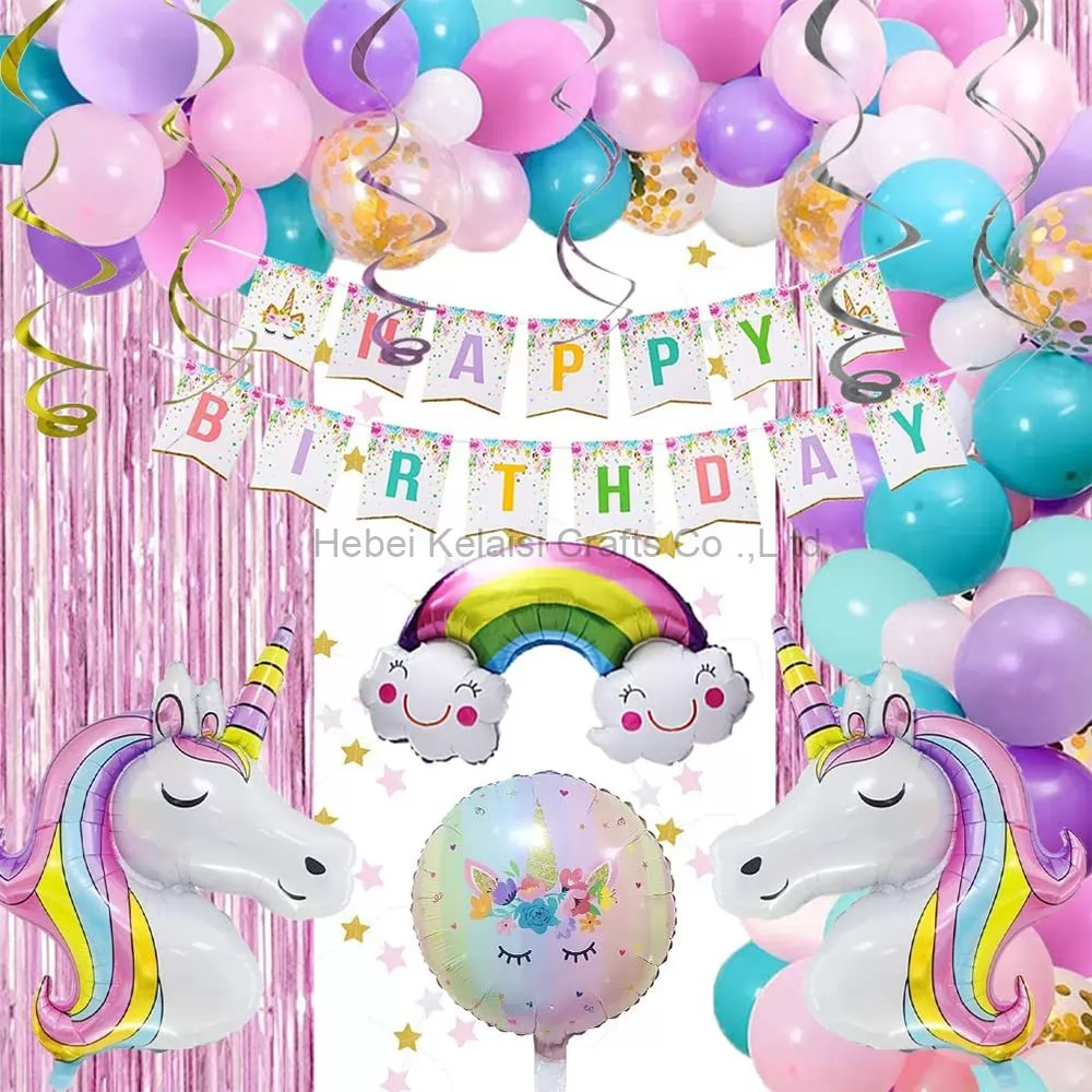 Unicorn Theme Party Supplies Set for Girls