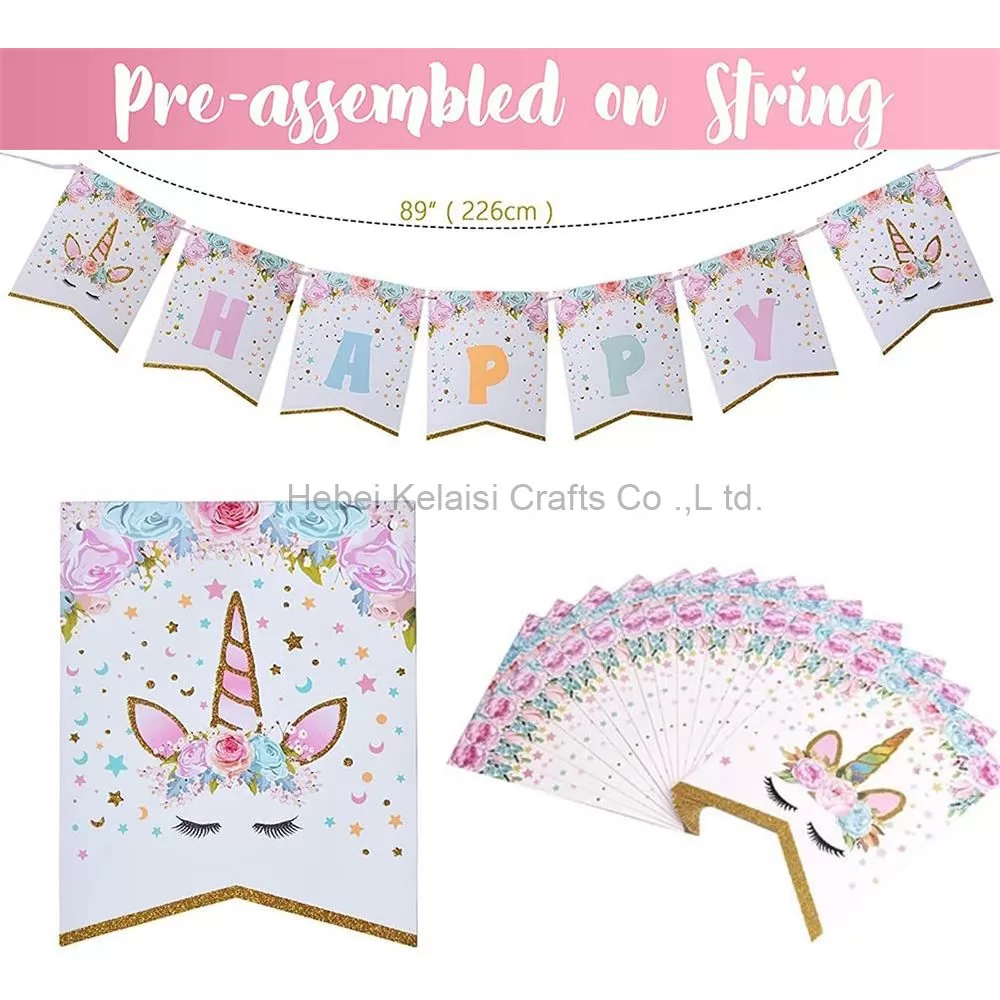 Unicorn Theme Party Supplies Set for Girls