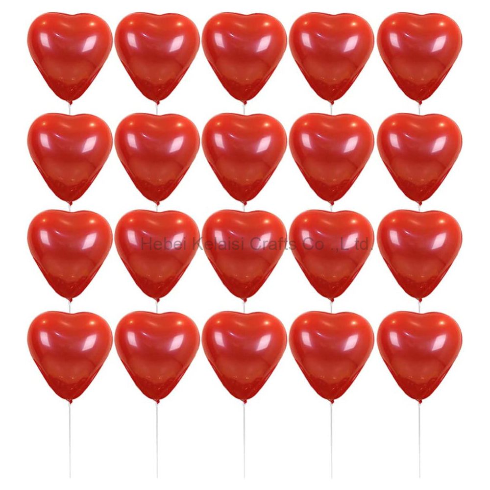 50pcs Red Heart Shape Latex Balloons